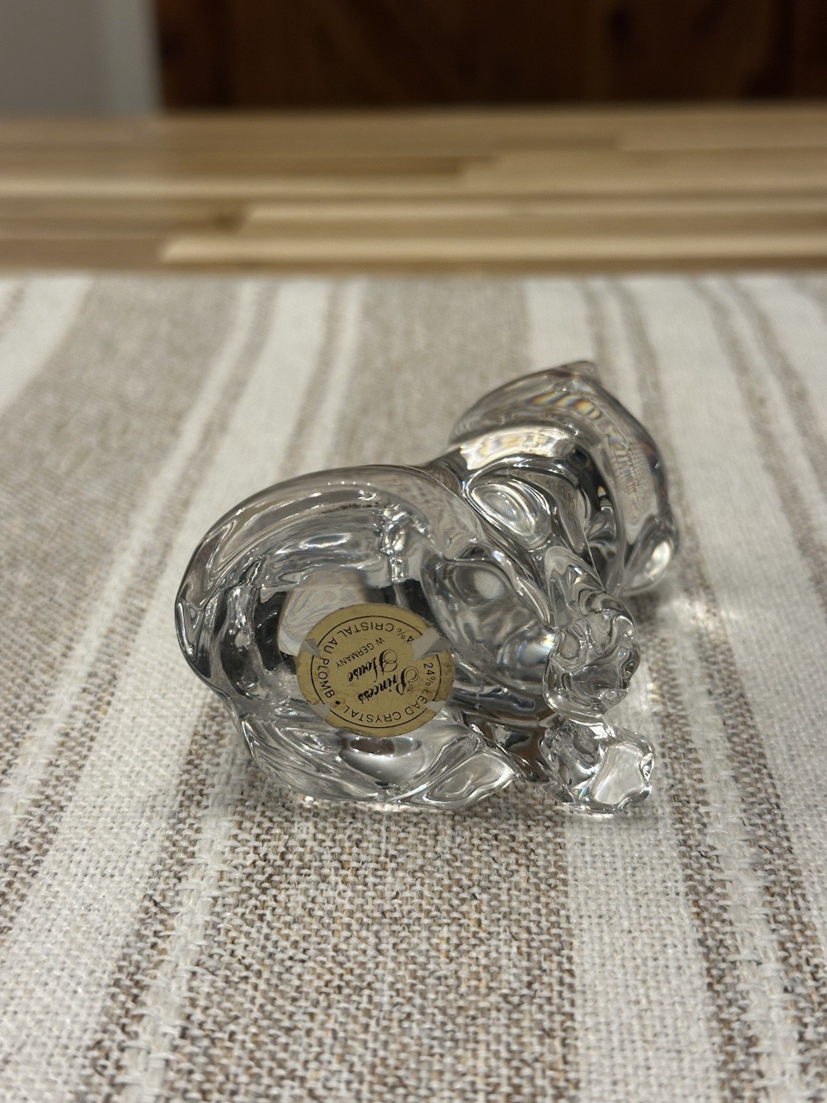 PRINCESS HOUSE Lead Crystal Vintage Cat Kitten Figurine Approx 3.50 inches
