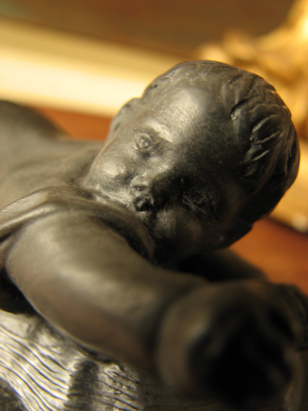 Antique 18thC Wedgwood English Basaltware Baby Figurine Figure Basalt Ware