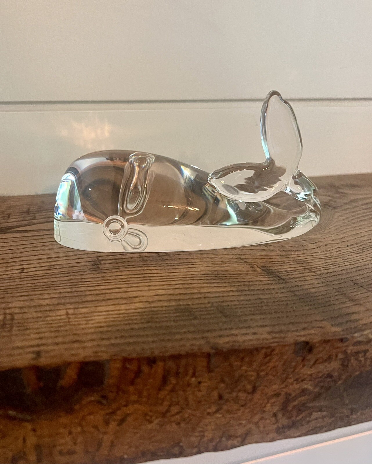 STEUBEN-Lloyd Atkins for Steuben MCM Sperm Whale Paperweight-C. 1956-Signed