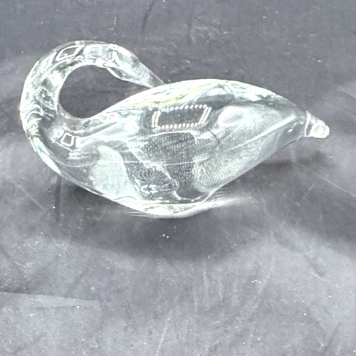 Vintage 3 Various Decorative Glass Swans Swimming Cleaning Trinket Dish Clear