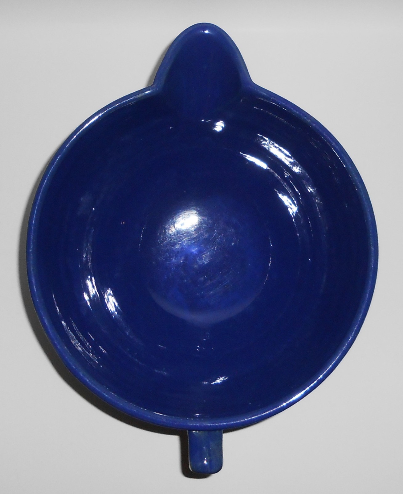 VINTAGE Bauer Pottery Ring Ware 2 Quart Cobalt Handled Batter Bowl – Near Mint
