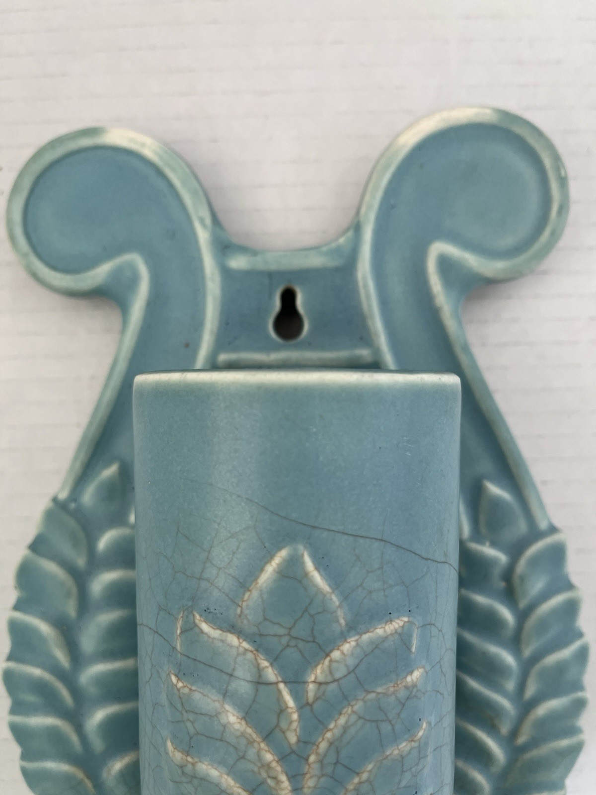 Vintage Unique Large Blue Wall Pocket Made in Japan