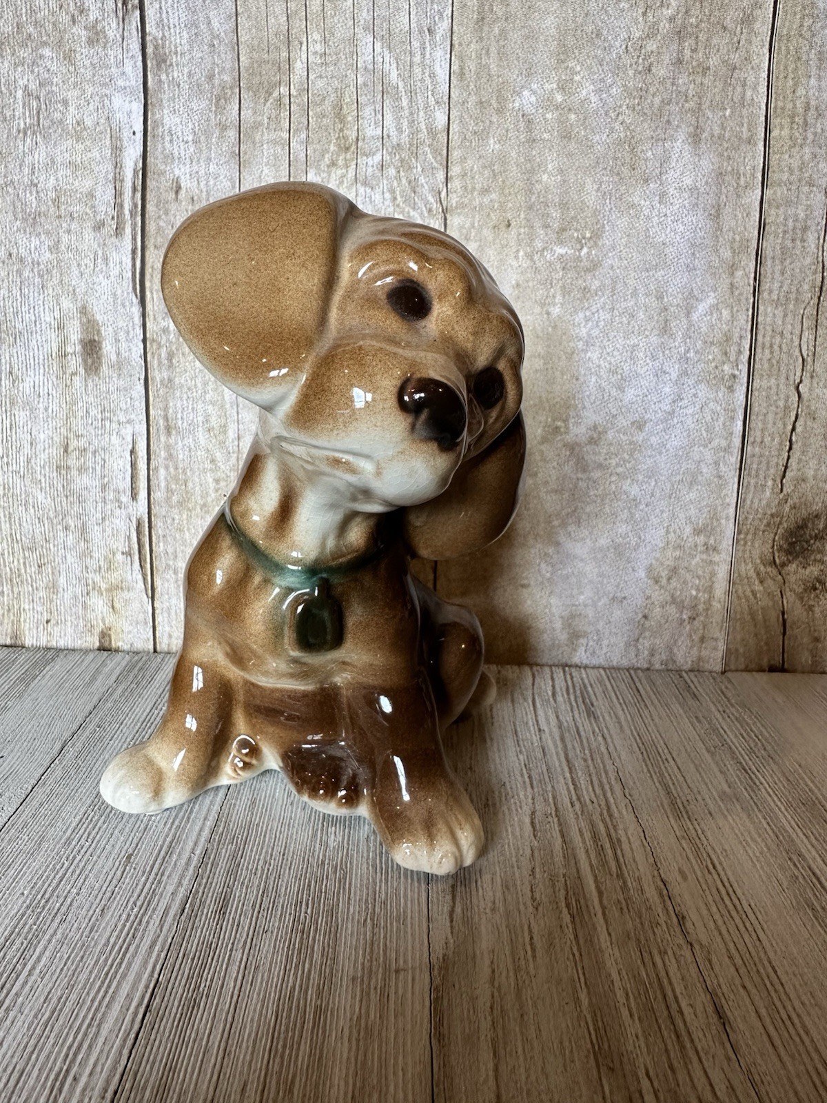 Vintage Royal Copley Puppy Dog Cocker Spaniel Figurine Pottery 1950s Approx 6”