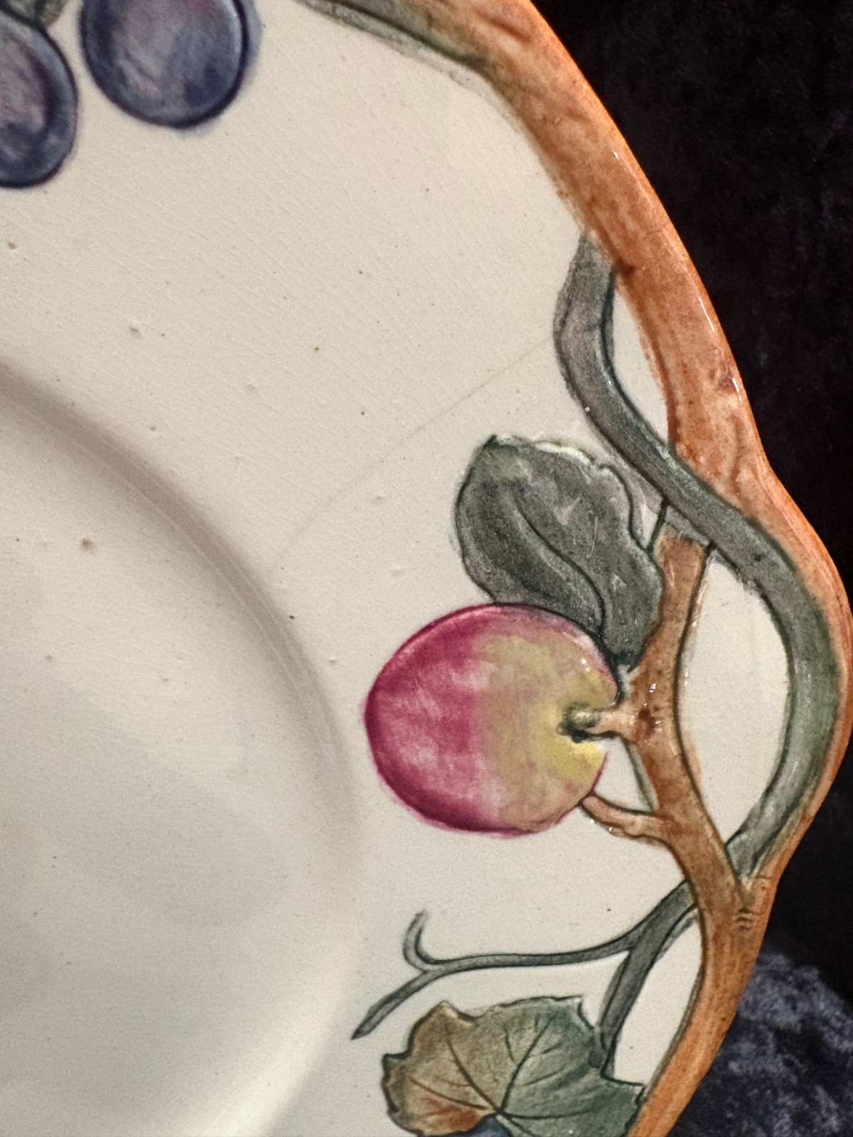 Antique 1920’s Weller Pottery Charger, Zona Apple Pattern