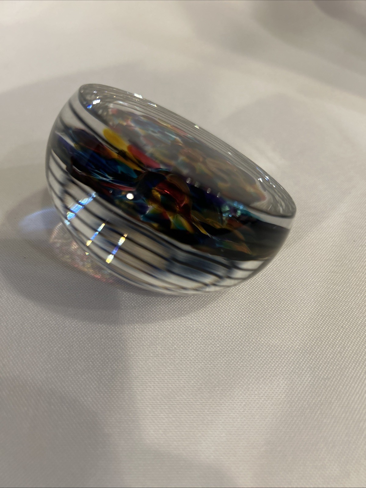1997 Matthew LaBarbera Fire Island Art Glass Paperweight Multi Color Signed