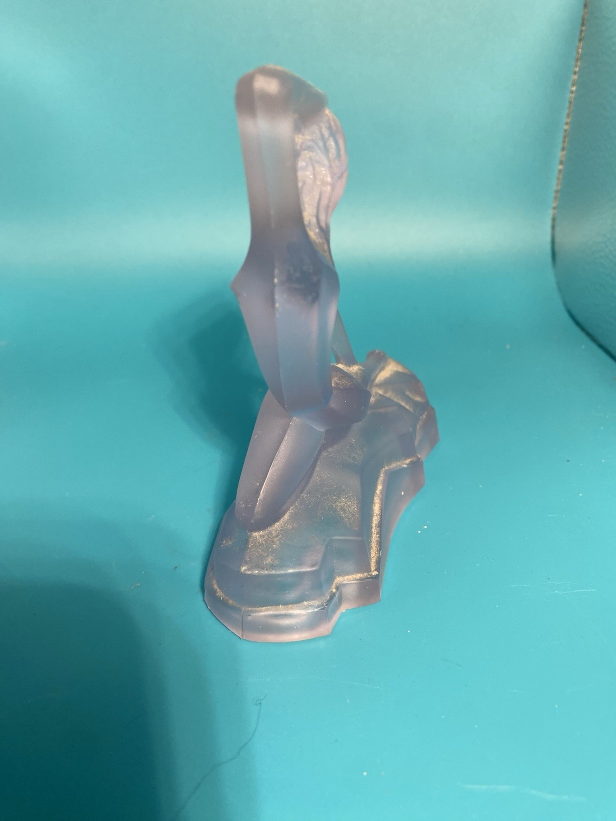Vintage Curt Schlevogt Frosted Crystal Dancer Figurine, Art Deco Statue