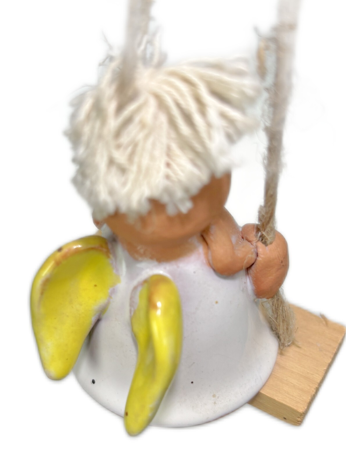 3” Swinging Angel Troll Studio Pottery Folk Art Hanging Decor