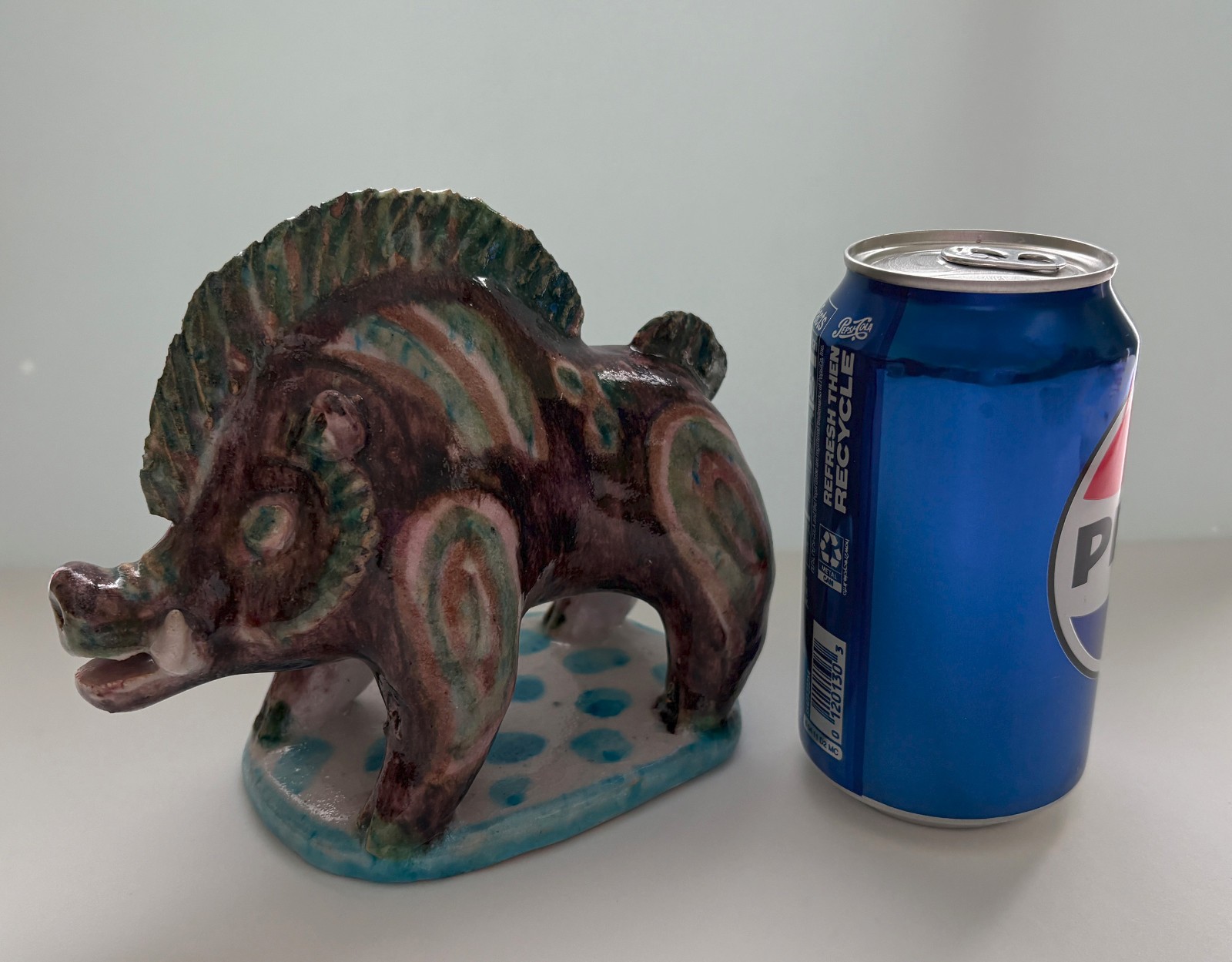GUIDO GAMBONE SCULPTURE BOAR MID CENTURY MODERN ITALIAN ART POTTERY SIGNED 50s