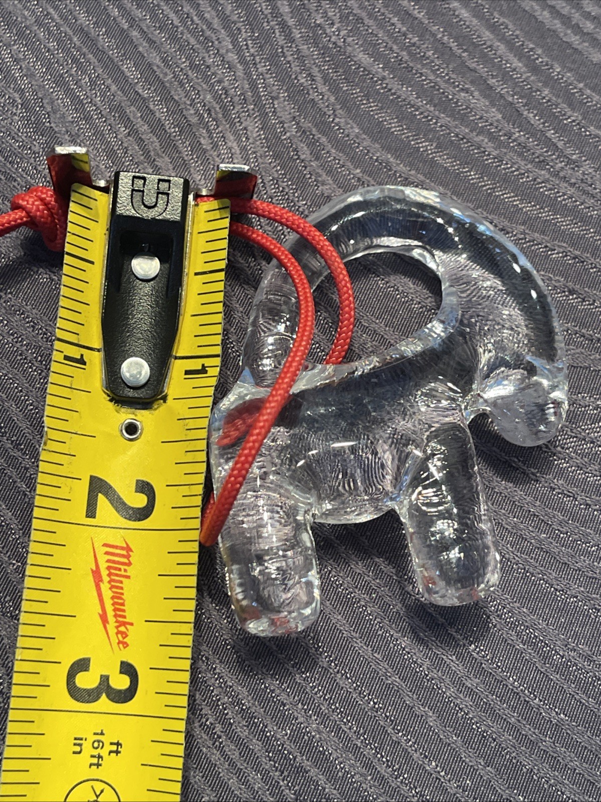 Kosta Boda Style Glass Julbock Yule Goat Ornament Solid Clear MCM Scandinavian
