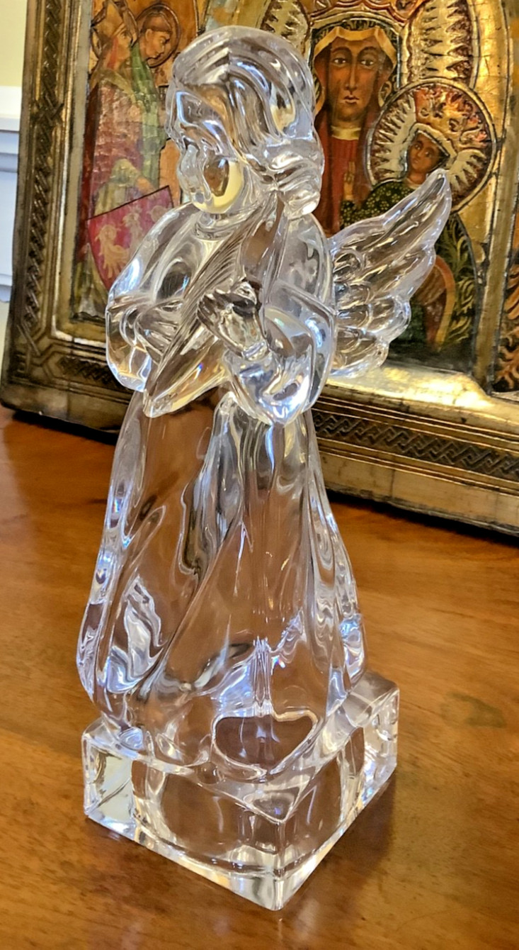 Mikasa Herald Collection Angel With Harp, Leaded Crystal, Germany, 8.5”