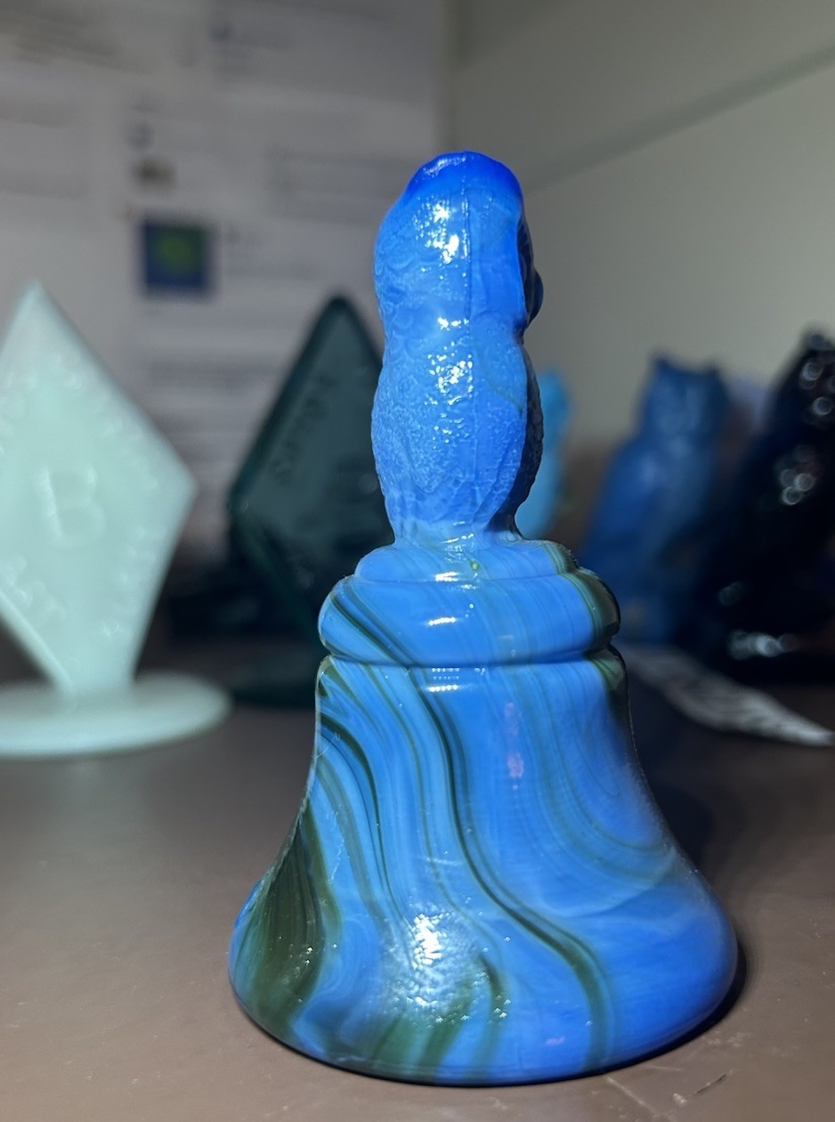 boyd glass owl bell pocono blue english yew swirls