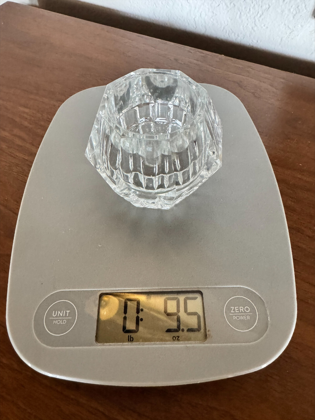 Vintage Faceted Crystal Candle Holder Octagon Cut Tealight Votive Holder 2.5#