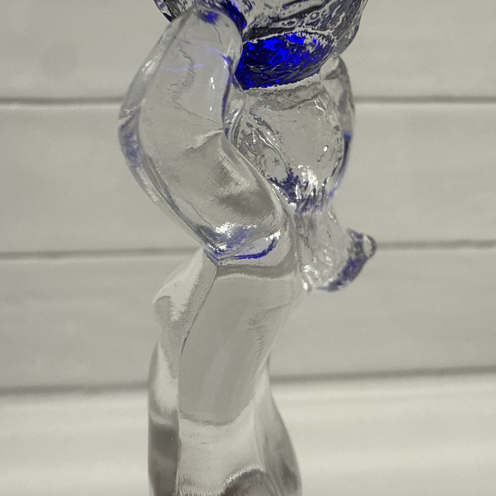 Vintage Cambridge Glass 3011 Statuesque Nude Figural Ashtray Compote Royal Blue