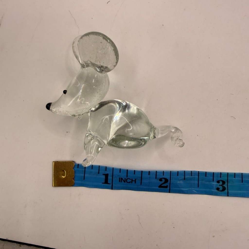 Unbranded Clear Glass Mouse Decor One Size