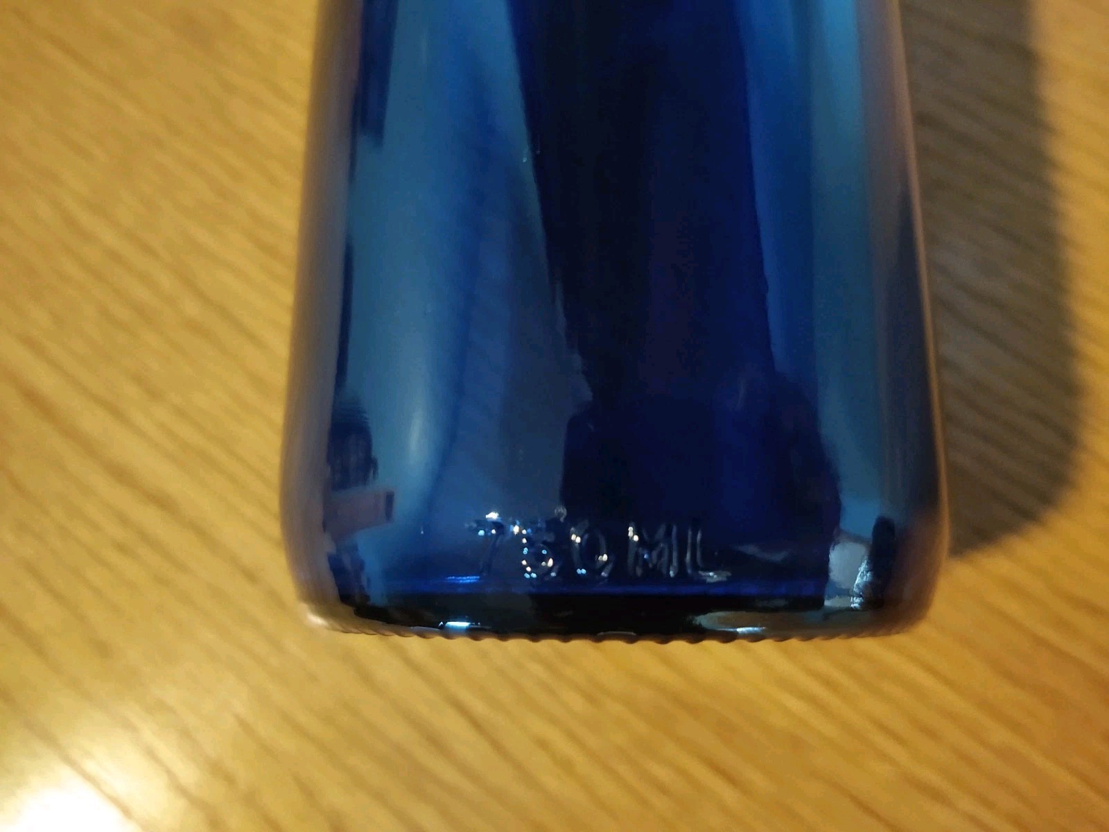 Vintage Cobalt Blue Glass Tall Bottle 11”