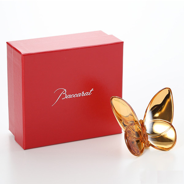 NEW BACCARAT CRYSTAL PAPILLON LUCKY BUTTERFLY GOLD #2812622 BRAND NIB SAVE$ F/SH