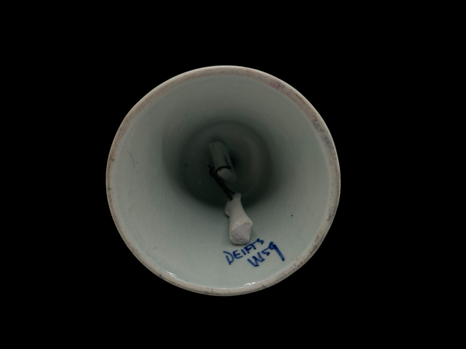 VTG Holland Delfts Blue Porcelain 3″ Bell Blue White Wind Mill Village Houses