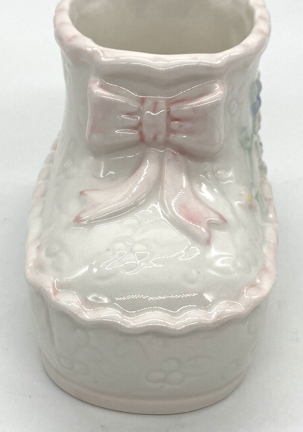Baby Bootie Planter Shoe Flowers Bows Japan Mini Pink White Blue Porcelain