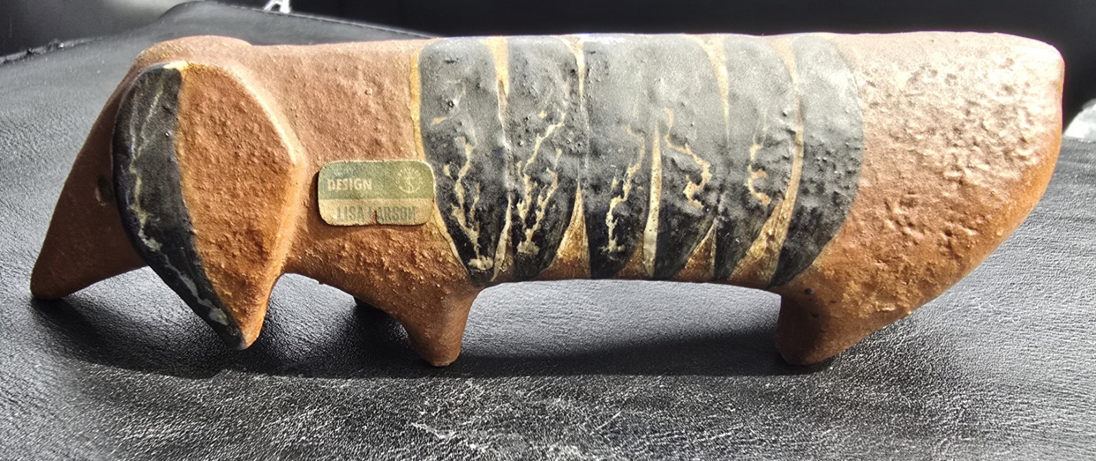 Lisa Larson Gustavsberg Lilla Zoo Tax Dachshund Sweden Label Ceramic Figurine
