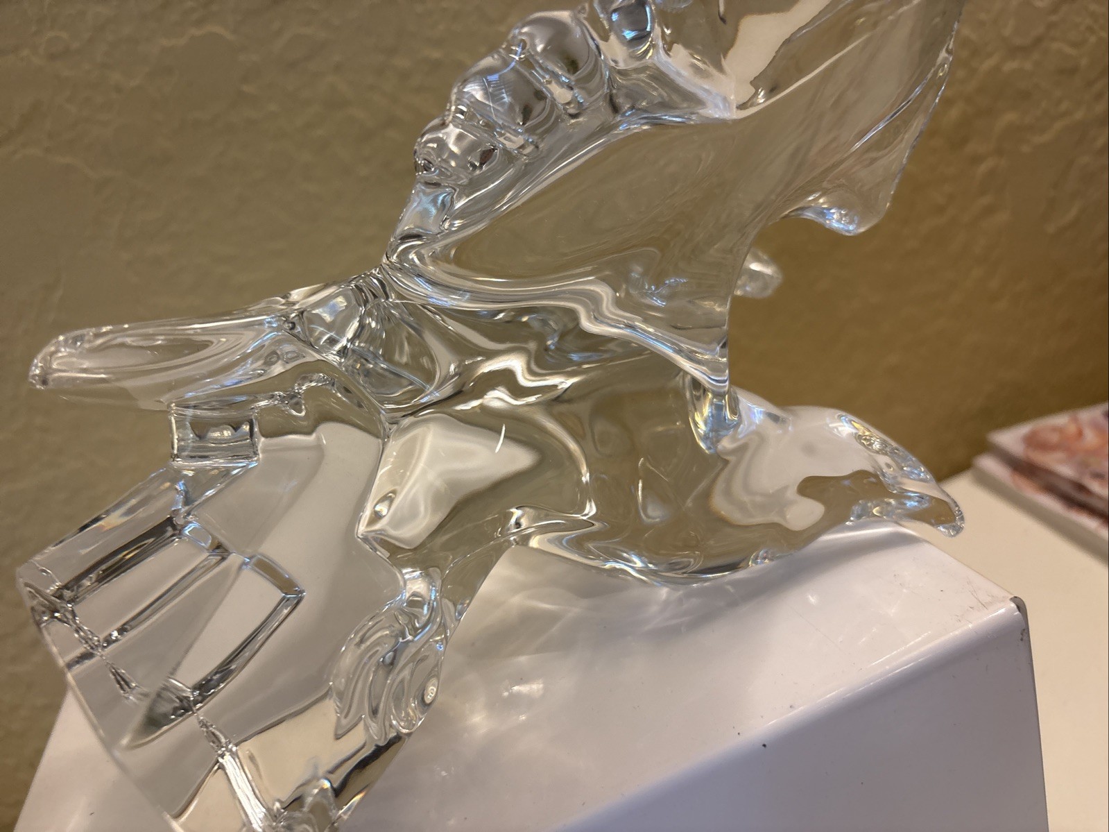Baccarat Crystal American Eagle Chipped Wing tip Damage 7” X9.1/4” In Flight