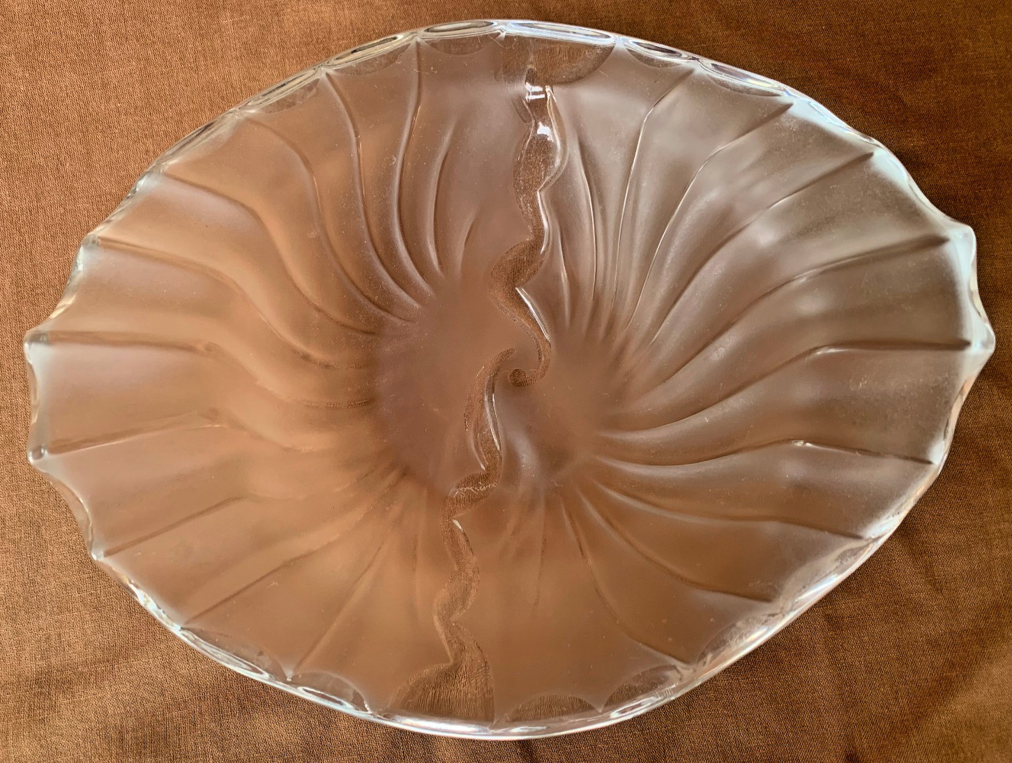 Lalique France “Nancy Cendrier” Frosted Satin Glass Ash Tray Ex Condition