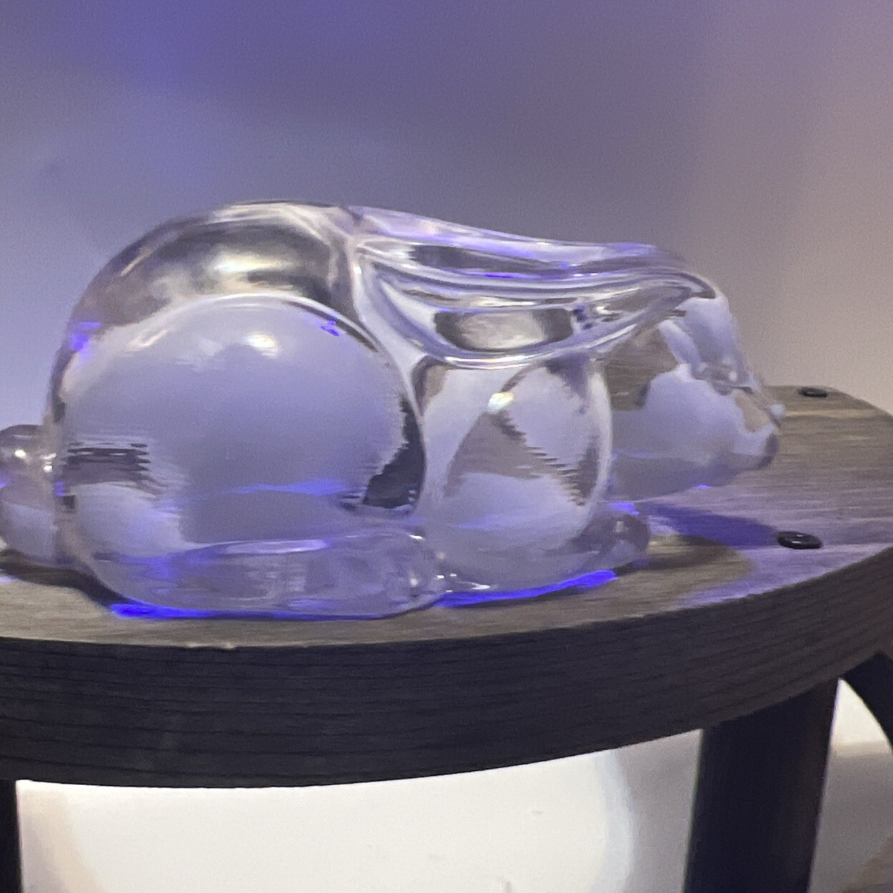 EASTER BUNNY RABBIT Paperweight FIGURINE Clear Glass