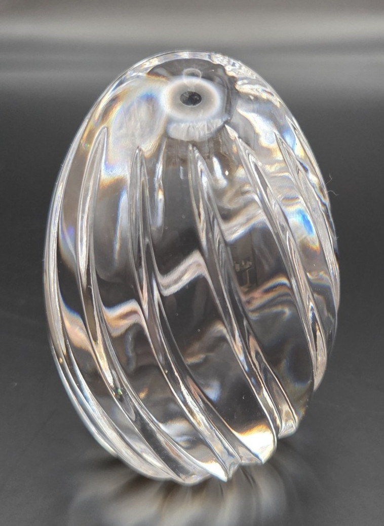 Vintage! Lead Crystal Egg Paperweight Figurine Signed By Atlantis. Sought After!