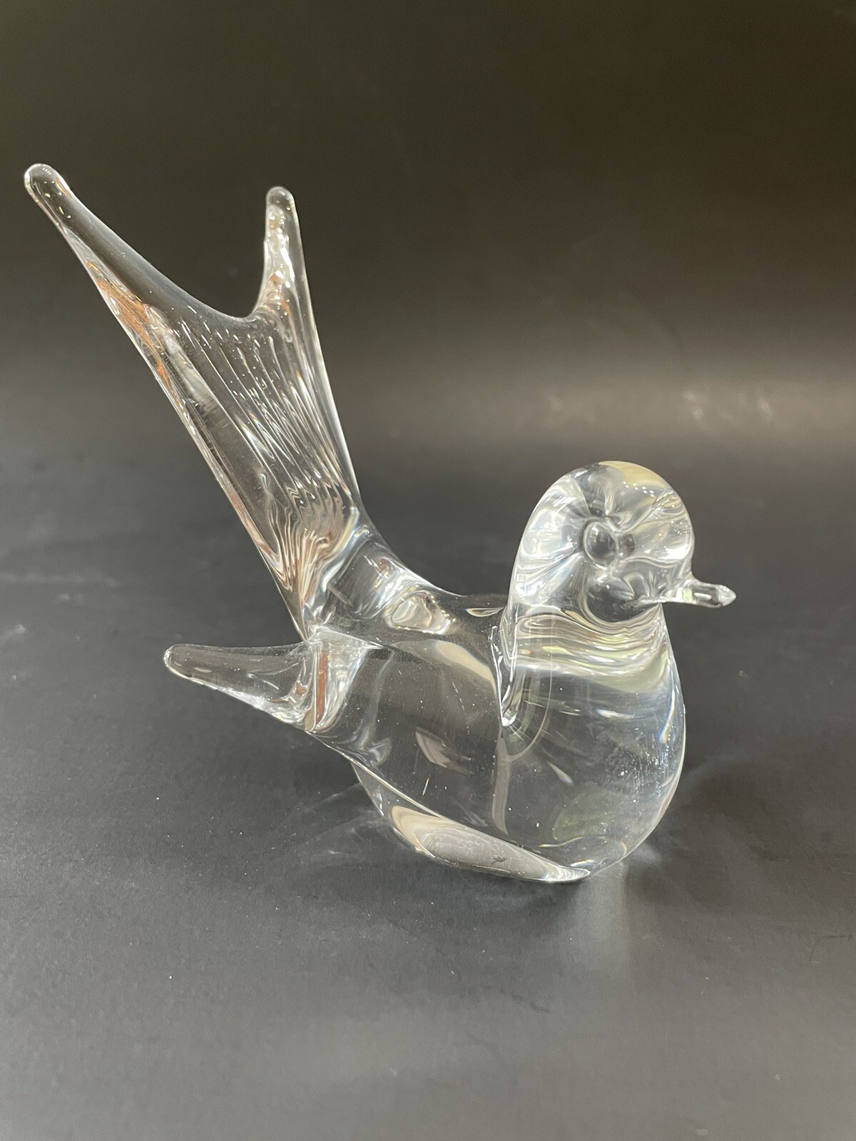 V. Nason Murano Clear Glass Bird Sommerso – Made In Italy – 4” Tall