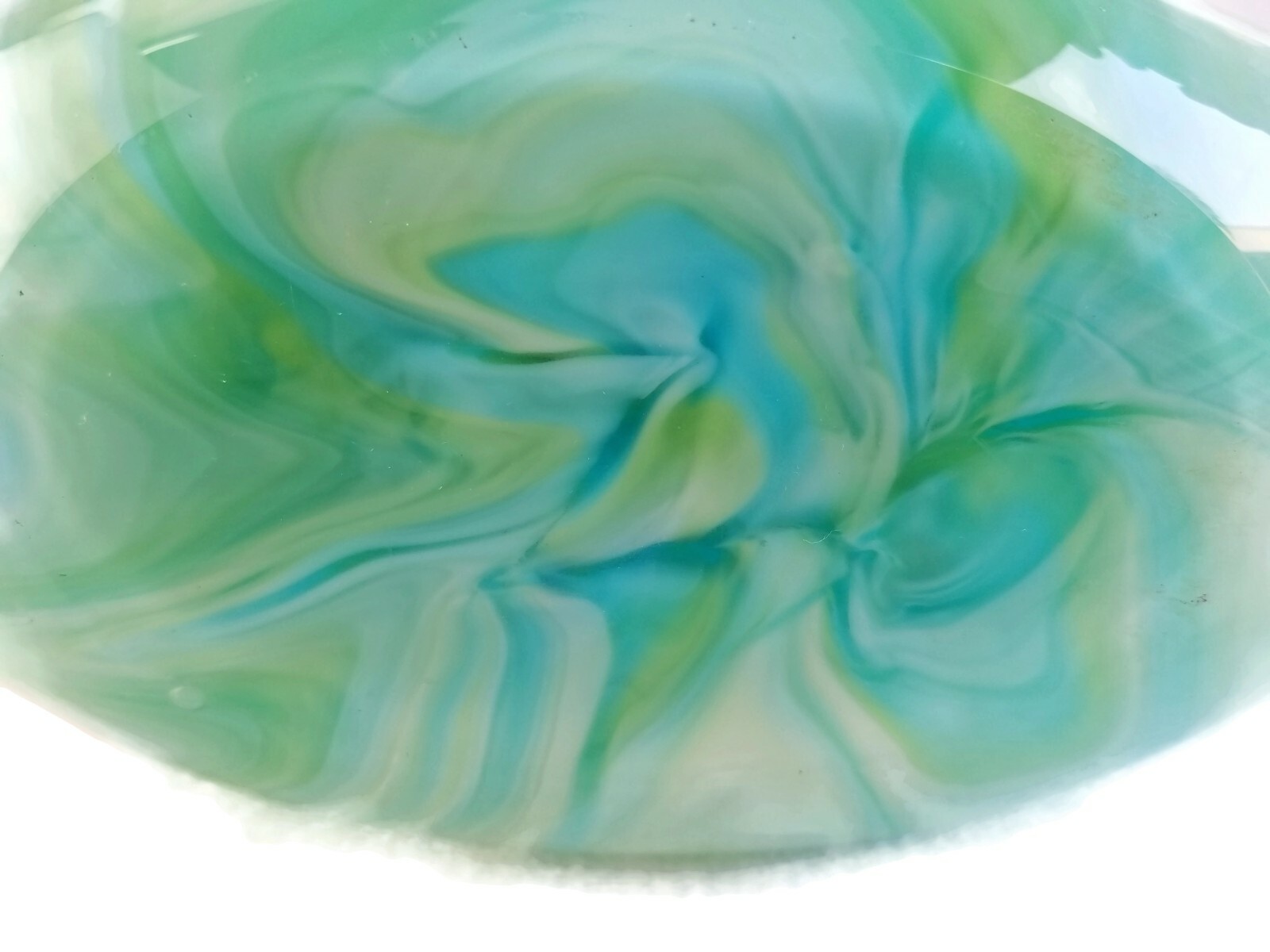 Viz Hand Blown Studio Art Confetti Fantasy Field Vase Turquoise Huge 16″