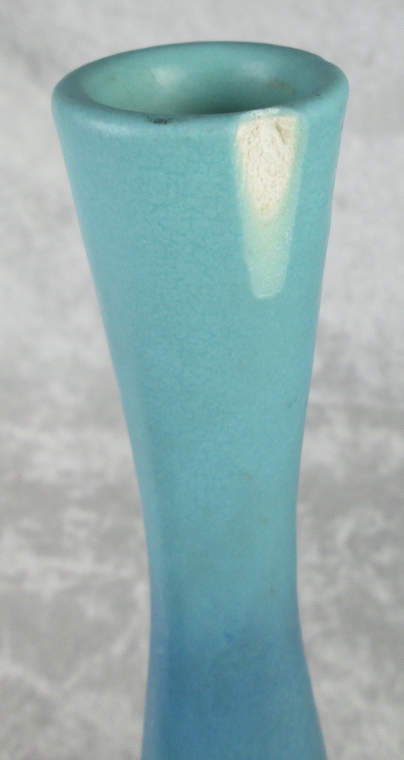 2 Van Briggle Original Vases Ming Blue Hand Thrown Fred Wills 4-1/4 in 8-3/4in