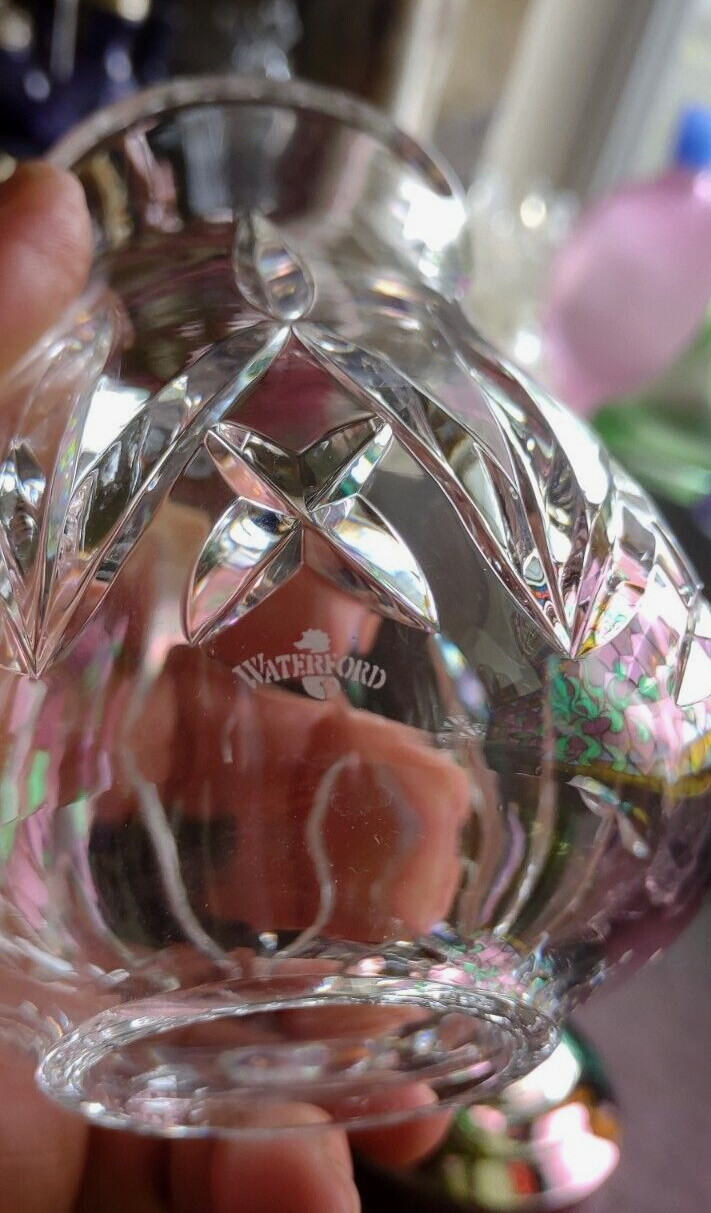 Waterford Crystal HURRICANE LAMP Candle Holder BELMONT PLATINUM Base 7-3/4″ EXC