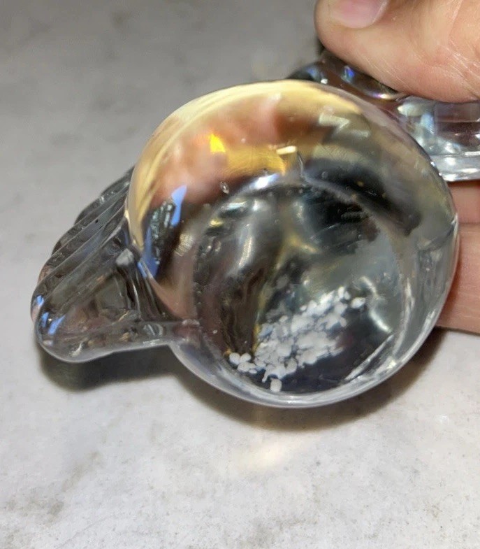 Unicorn Iridescent Speckled Glass Paperweight Figurine