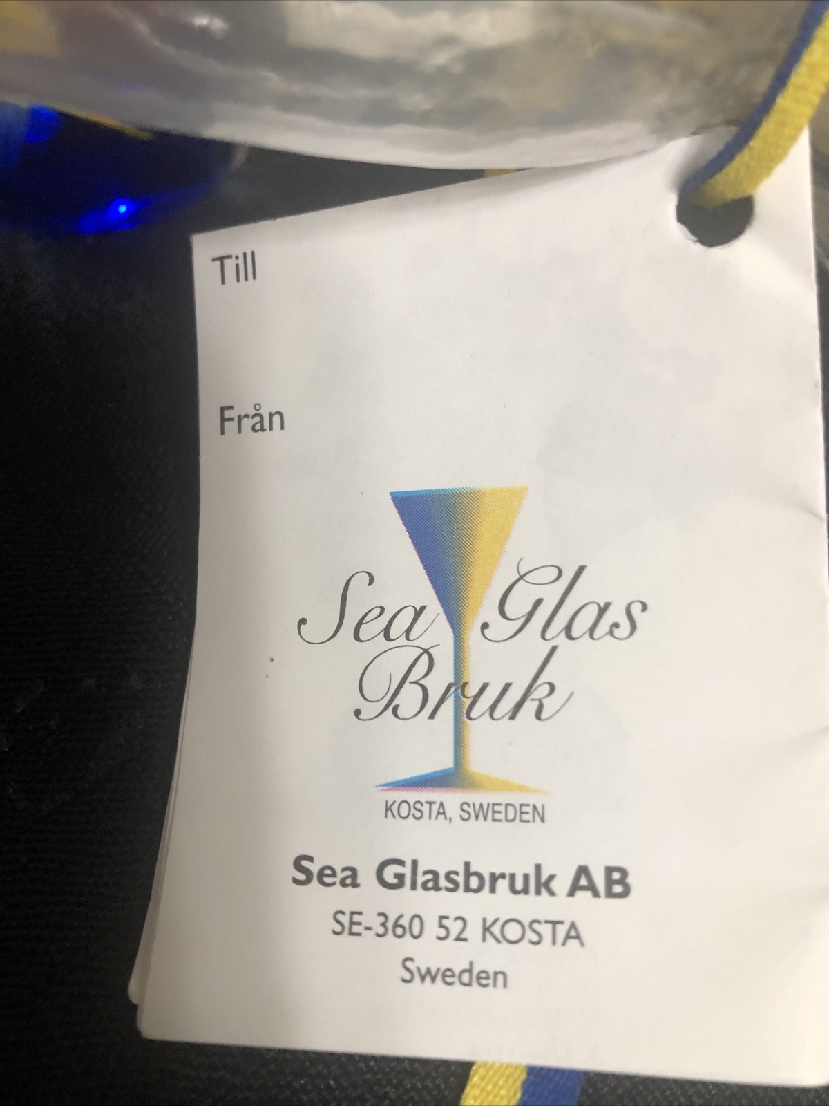 Sea Glas Bruk Rune Strand Kosta Sweden Art Glass Crystal Vase NOS