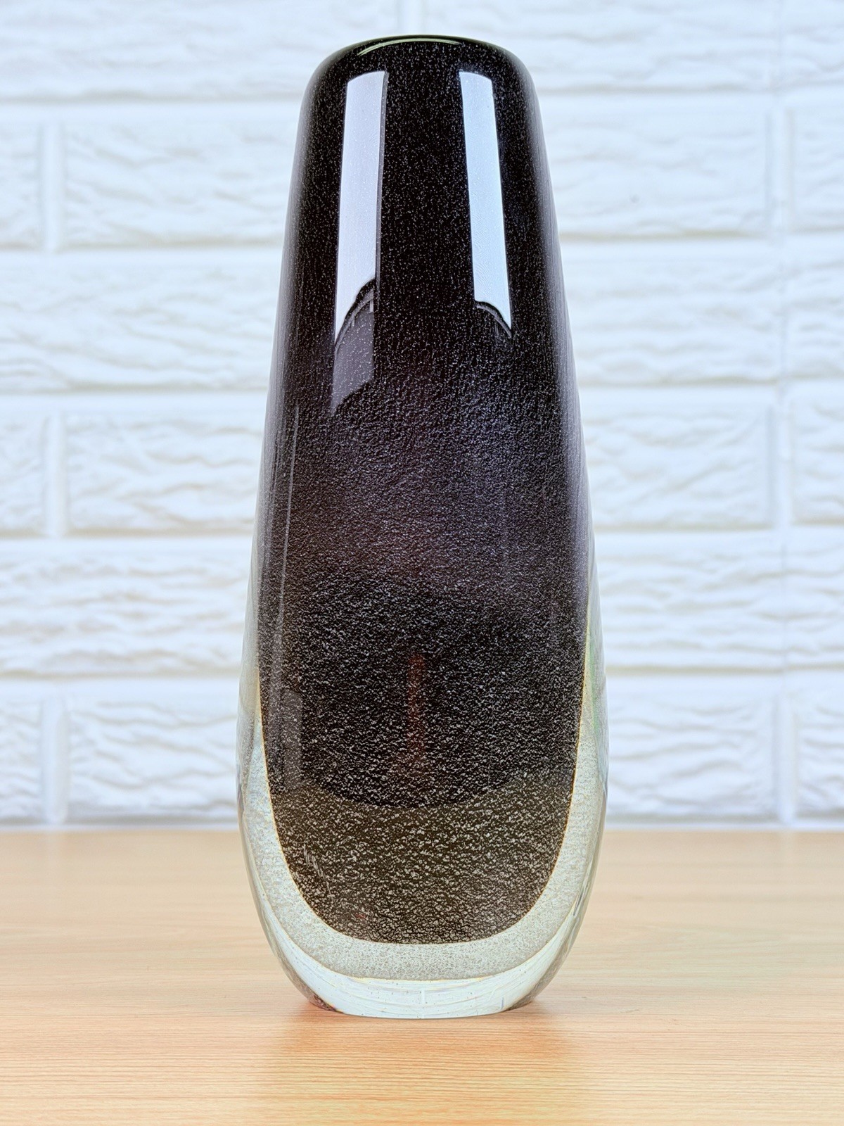 Signed McCafee British Columbia 1993 Studio Art Glass Vase 3 lb 8 1/4” Heavy