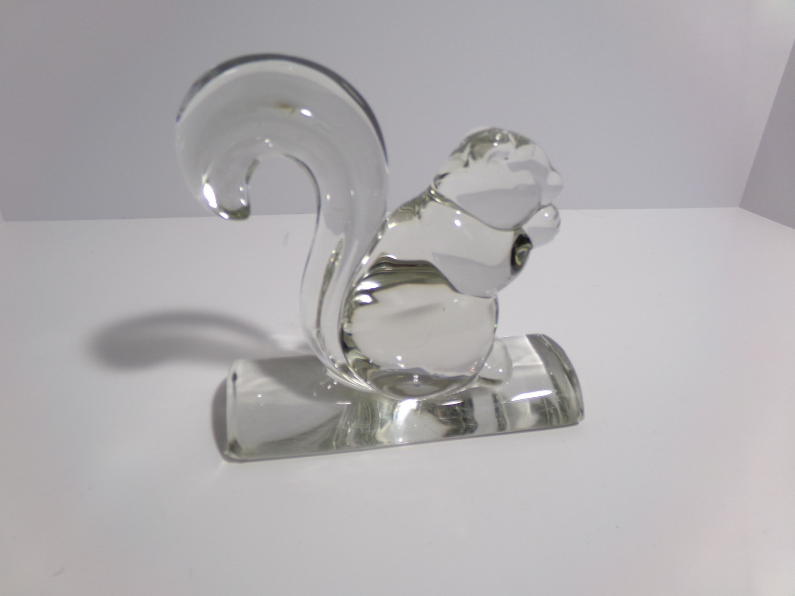 Vintage Barth Art Glass Squirrel On Curved Log Figurine Statue Bookend