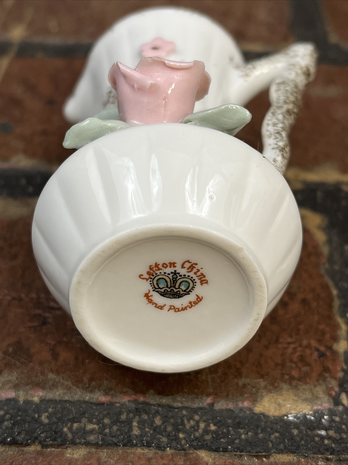 Vintage Lefton Floral Rose Pitcher/Vase Mini Pitcher 3″