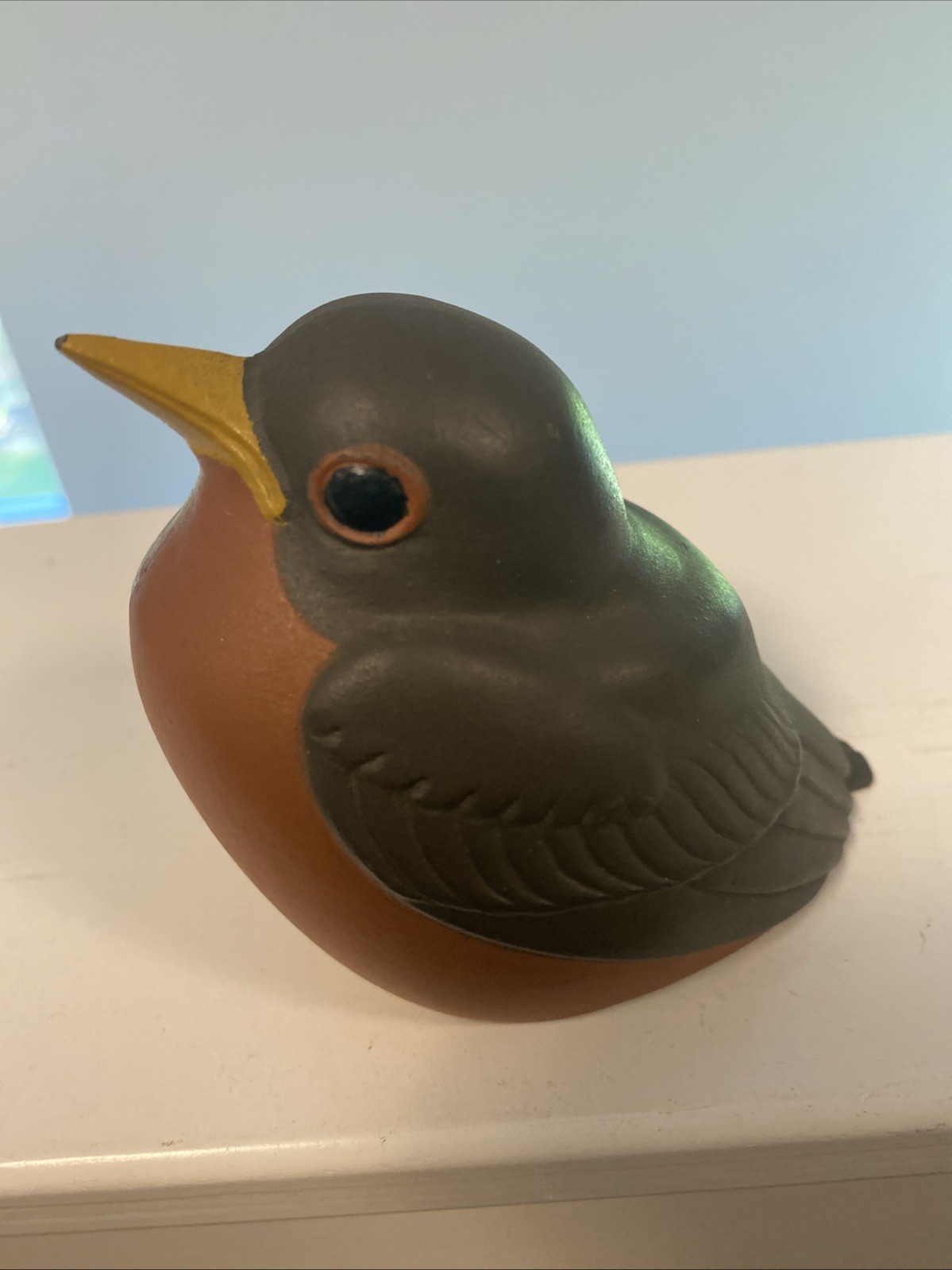 Vintage Set of 3 ROBIN NICODEMUS POTTERY STONE Ebonite BIRD Lable ADORABLE