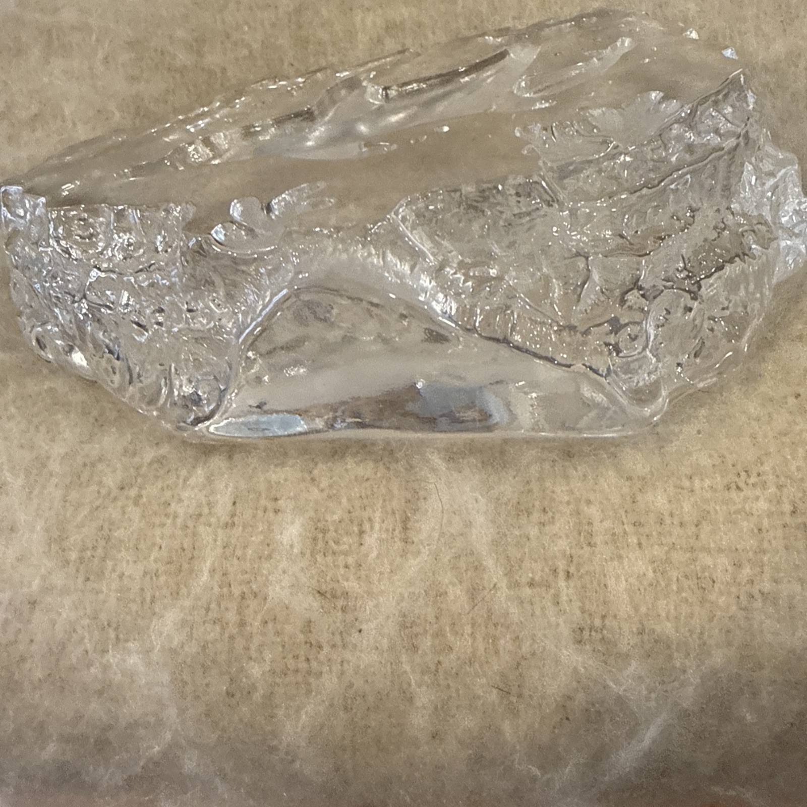 Dolphins At Play Paperweight Clear And Acid Etched