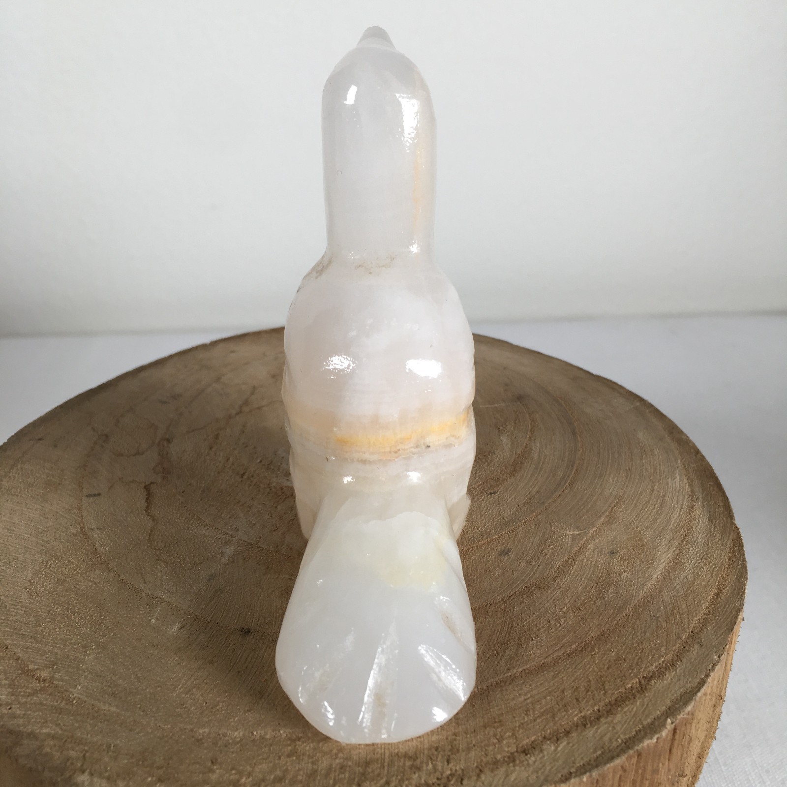 Vintage Onyx Love Birds Pair of 2 Ivory Color Glossy 3 1/2 Inches