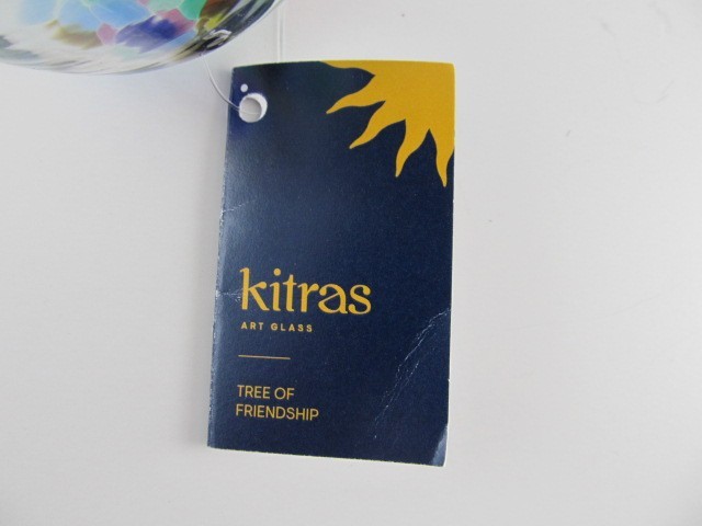 Kitras Art Glass Ball – Tree of Friendship – Glass Ornament – In Box With Tag