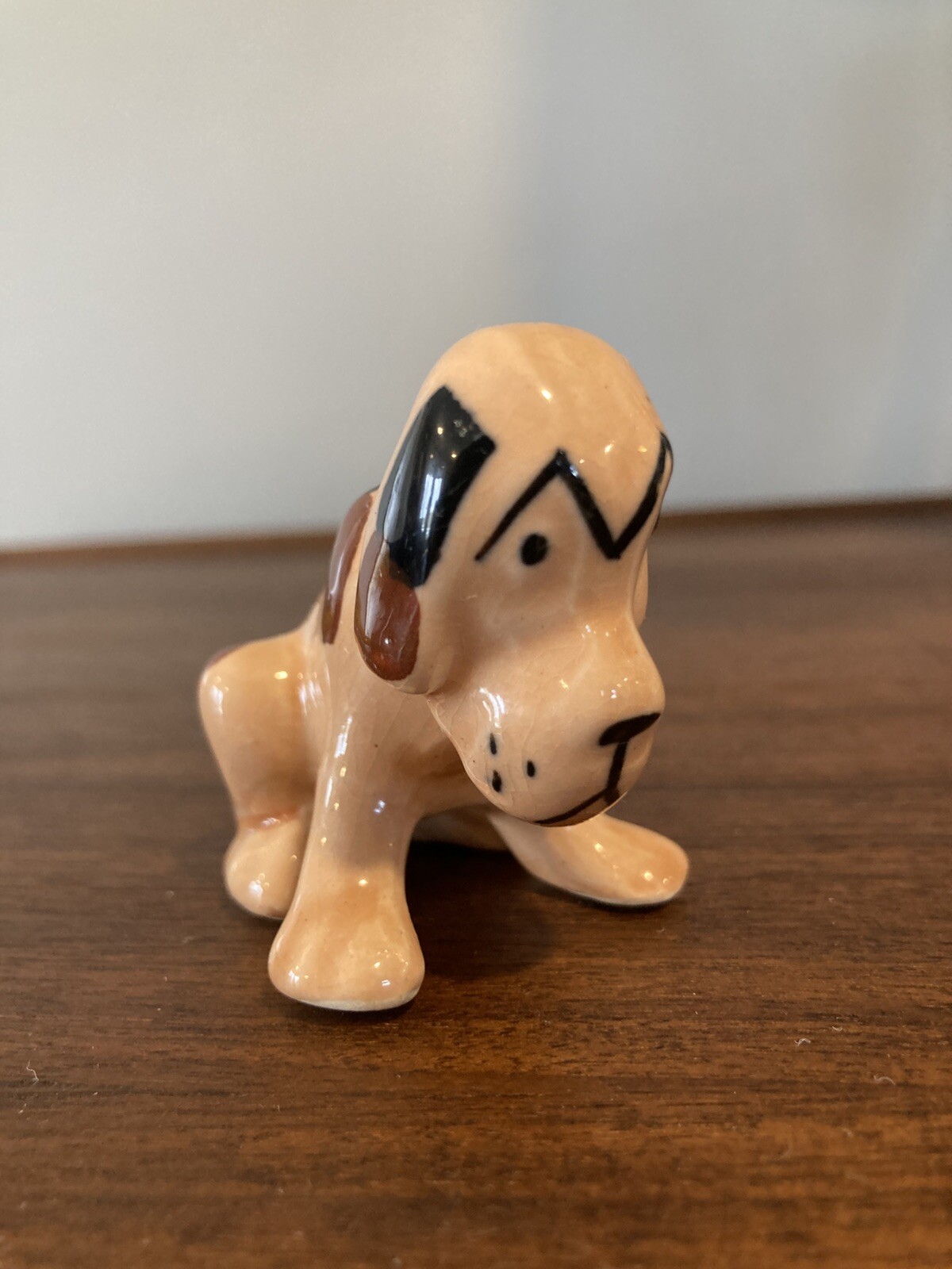 Vintage Grindley Ware Dog Figurine Folk Art Hound 1930s Sebring Ohio Pottery