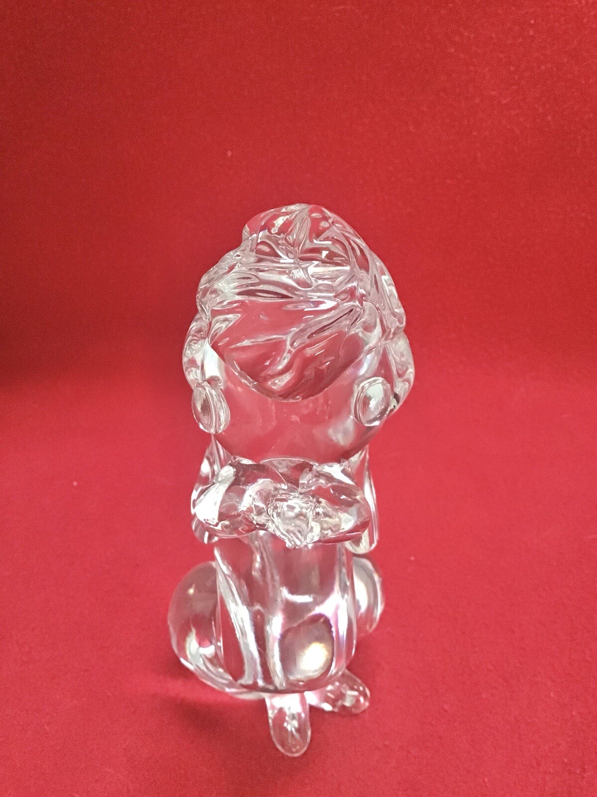 Crystal Art Glass French Poodle Dog Large Paperweight Figurine 8″ Tall Vintage