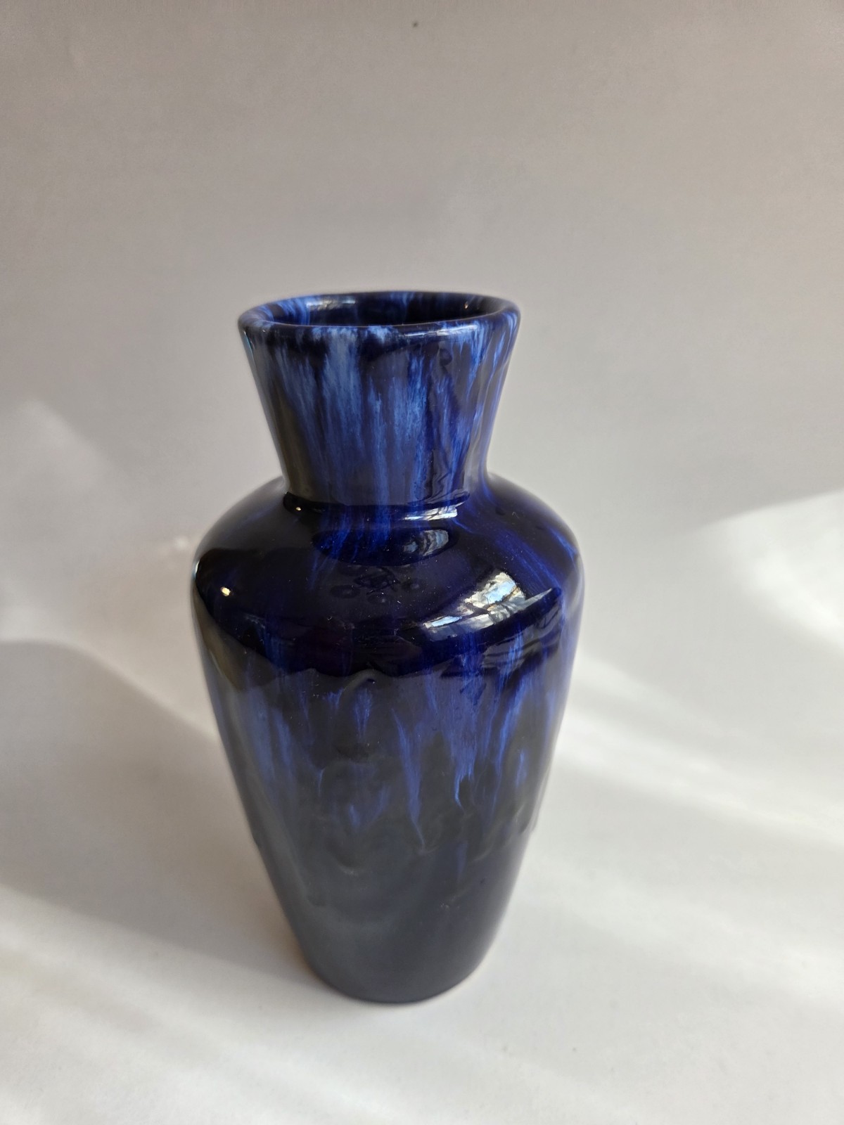 Vintage 1970s West Germany Blue Fat Lava Vase, Scherich Keramik, 523-18