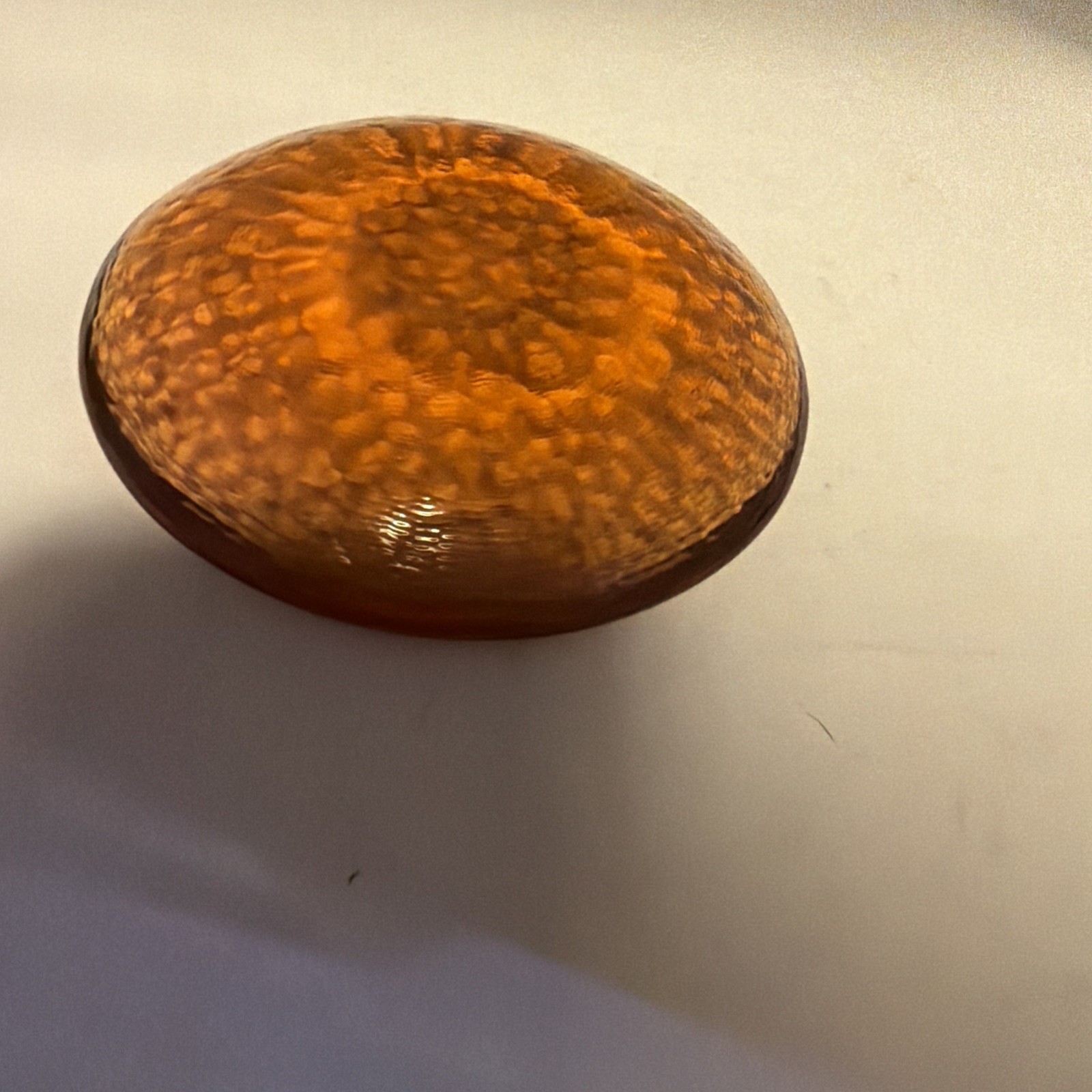 Fire and Light Recycle Glass Orange Disc Candle Holder Paperweight See Pictures