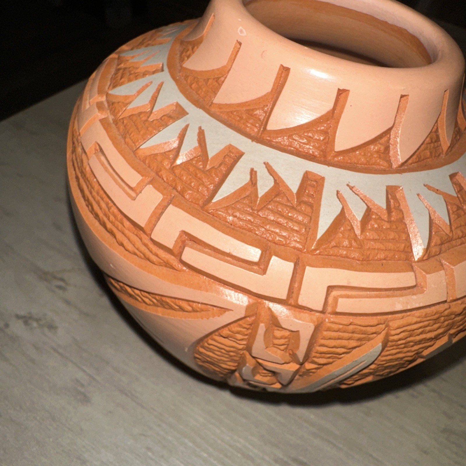 Laguna New Mexico Art Pottery Vase made & signed by P.K. Lucario 1993