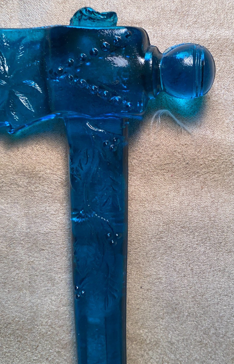 Boyd Glass Tomahawk Hatchet Blue Small Axe Native American Indian Chief