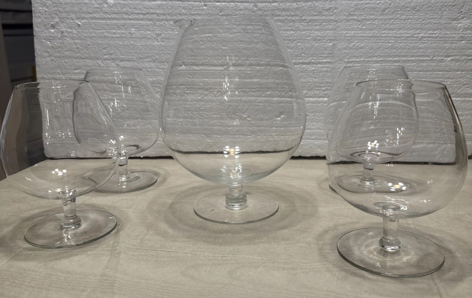 4 Brandy Snifters & 1 Extra Large Sniffer Server Fish Tank Terrarium(J1)