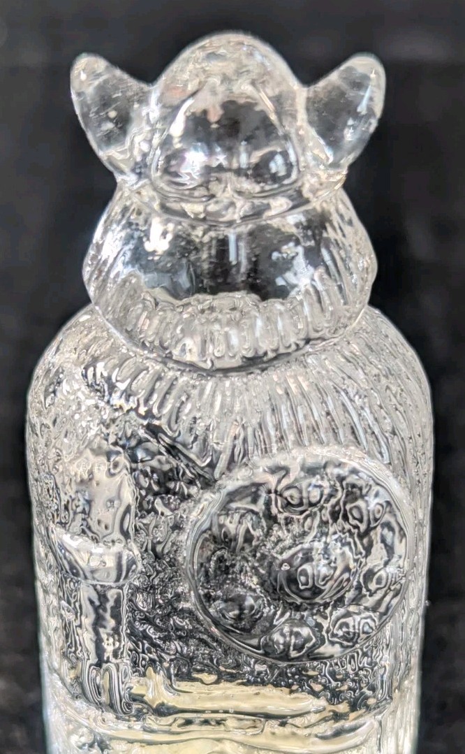 Vintage Lindshammar Crystal Paperweight Viking 2 3/4″ tall