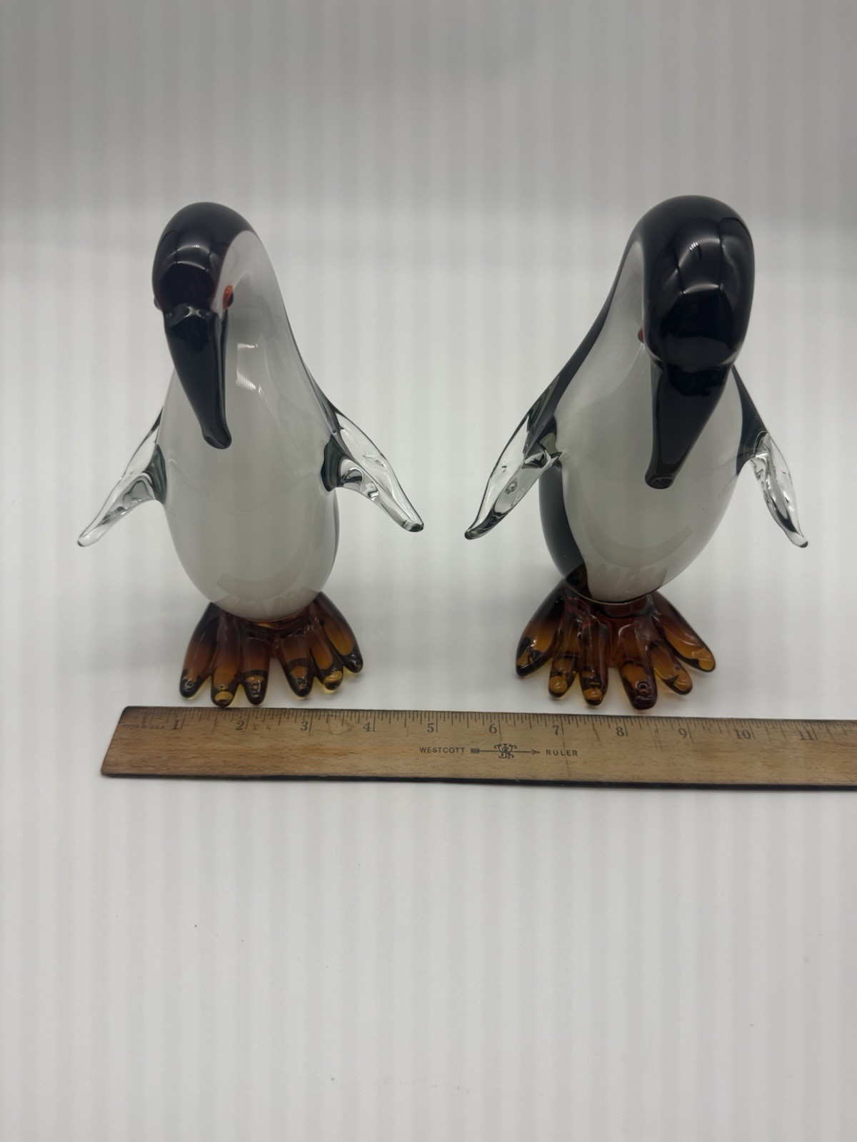 Gea Art Hand Blown Glass Penguin Figurines (set of 2)