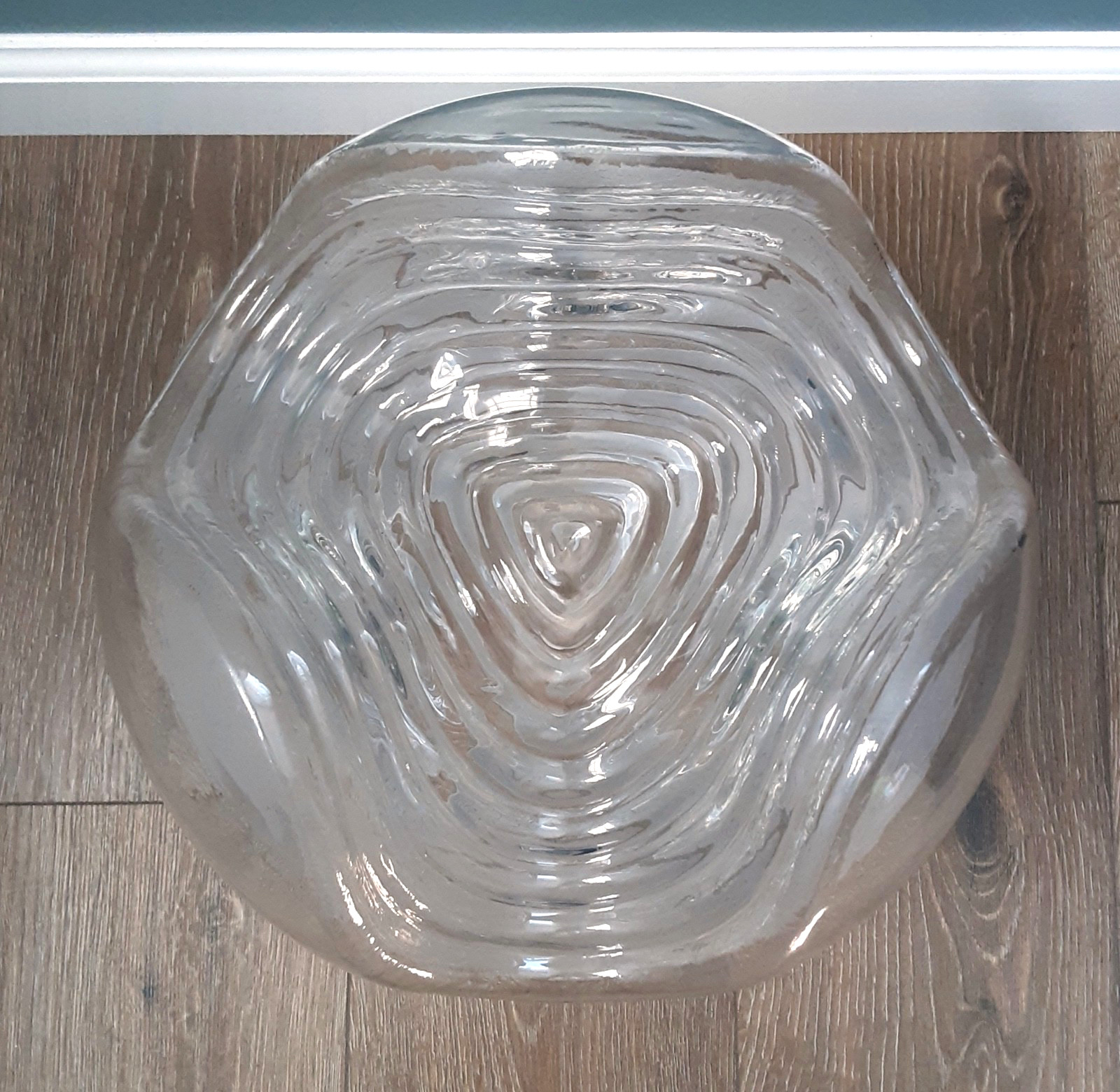 Mid Century MAZZEGA Murano Art Glass HUGE 13.75″ Centerpiece Globe Ball Vase MCM